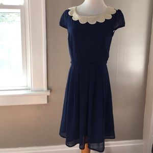 Navy scalloped collar Modcloth dress